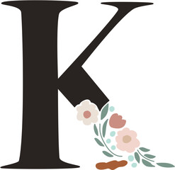 Flower Font Letter Alphabet Vector Illustrations