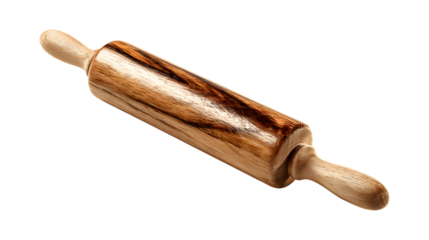 Wooden rolling pin isolated on a white background