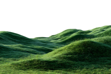 Rolling green hills landscape. Lush grass, nature background.