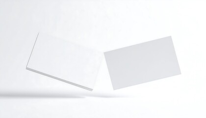 Blank business cards floating on white. (1)