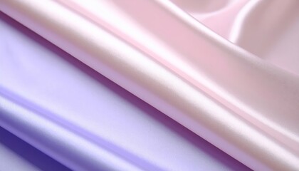 Shimmering elegance, closeup of luxurious pink and blue satin fabric with delicate folds