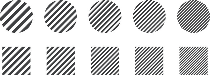 イラスト素材：ストライプ・ボーダーの幾何学模様　ベクター　Striped and border pattern isolated illustration set.