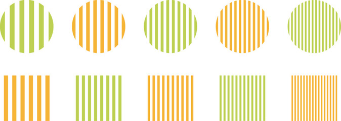 イラスト素材：ストライプ・ボーダーの幾何学模様　ベクター　Striped and border pattern isolated illustration set.