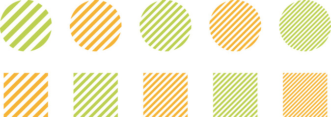 イラスト素材：ストライプ・ボーダーの幾何学模様　ベクター　Striped and border pattern isolated illustration set.
