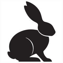 Obraz premium Minimal Rabbit Logo Design, Elegant Silhouette Style Vector Art for Clean Branding, Business Identity, and Nature-Inspired Logo Concepts 