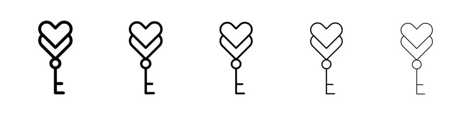 Love key icon simple illustration logo art