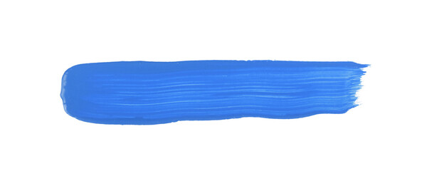 blue watercolor paint brush stroke isolated on transparent background. watercolor png.	