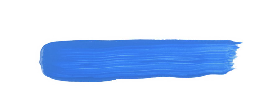 blue watercolor paint brush stroke isolated on transparent background. watercolor png.	