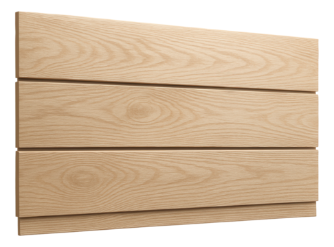 Wide plank wooden facade cladding emphasizing natural grain for a beachside bungalow