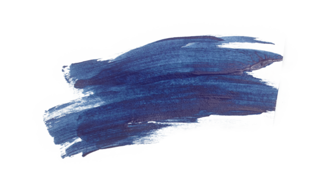 Dark blue watercolor paint brush stroke isolated on transparent background. watercolor png.