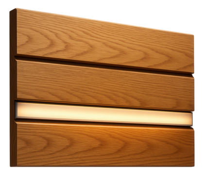 Wooden facade cladding with a built-in lighting system for an atmospheric evening look on a modern home