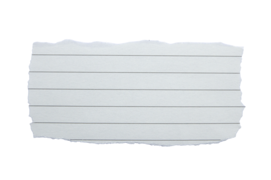 notebook paper with torn edges stuck on transparent background. - Powered by Adobe