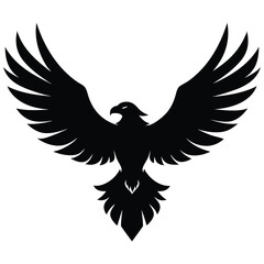 Obraz premium A silhouette of an eagle with its wings spread wide open design