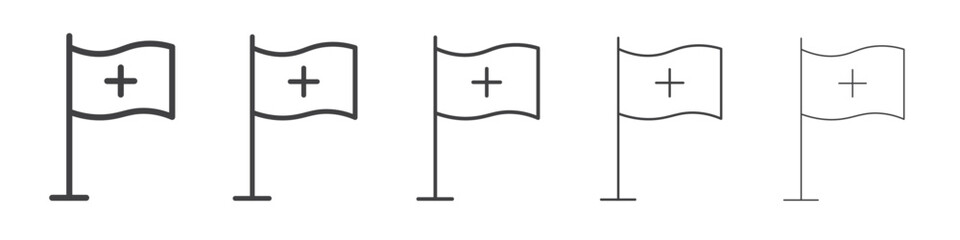 Medical flag icon simple illustration logo art