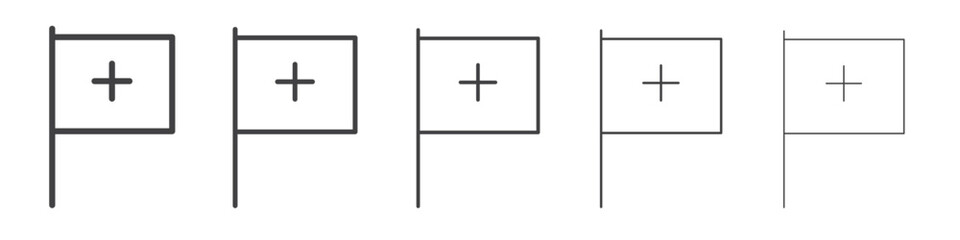 Medical flag icon simple illustration logo art