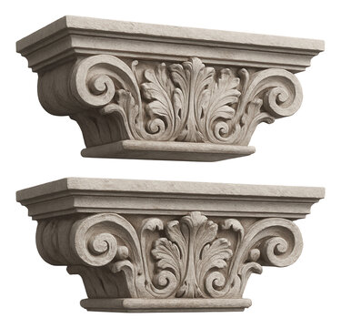 Stone outdoor cornices for a heritage home, hand-carved with traditional motifs and a timeless appeal.