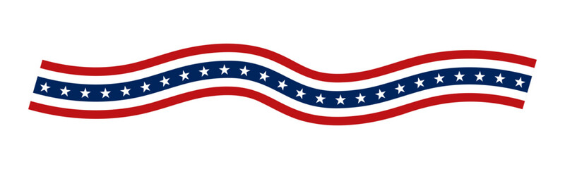 United States flag waving ribbon