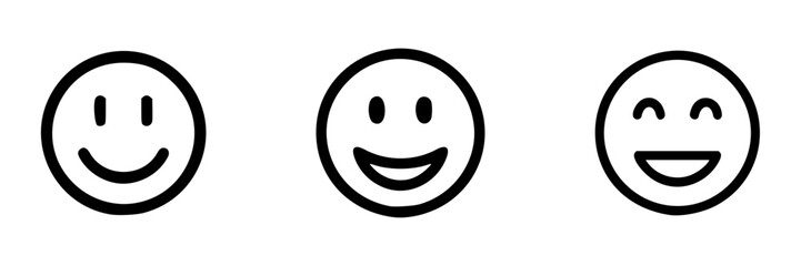 Fototapeta premium Vector of 3 happy faces