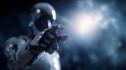 Robotic hand receiving commands from a holographic user interface