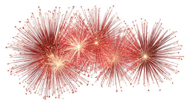 Red fireworks burst, celebration, festive