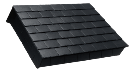 Slate tile sloped roof for an elegant and high-end look on a traditional mansion.