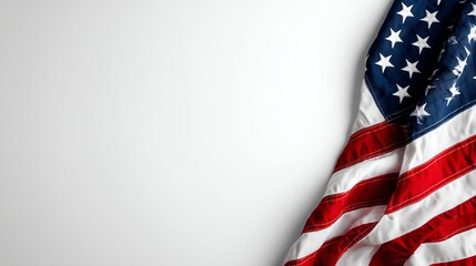 Fototapeta premium American Flag Waving in the Wind on Independence Day