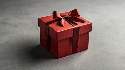 Obraz premium Blank Red Gift Box with Open Lid for Product Display and Festive Occasions