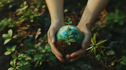 hands holding earth