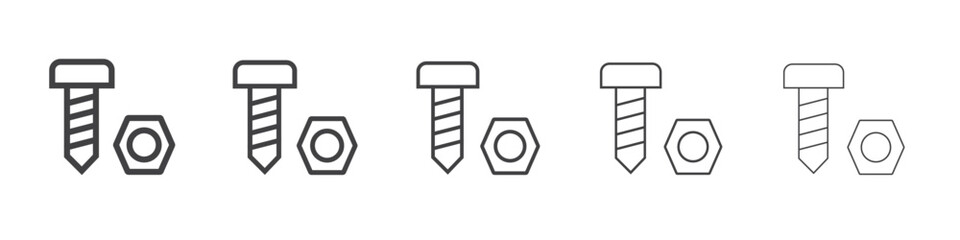 Nut and bolt icon simple illustration logo art