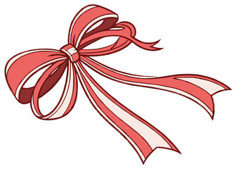 Fototapeta premium red ribbon bow decoration gift wrapping celebration ornament illustration design.