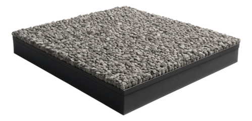Flat roof with a simple gravel finish for low-maintenance coverage in an industrial warehouse.