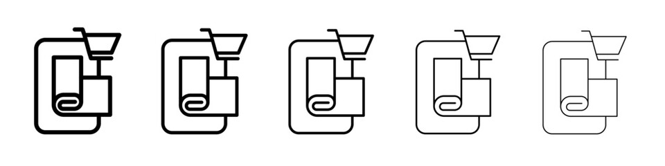 Online fabric shop line icon simple illustration logo art