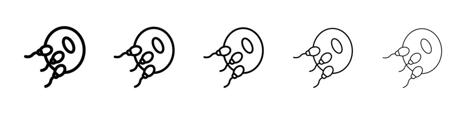 ovule being fertilized by sperm icon simple illustration logo art