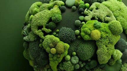 The idea of a sustainable earth is illustrated by a lush, green planet that emphasizes the importance of eco-friendly initiatives
