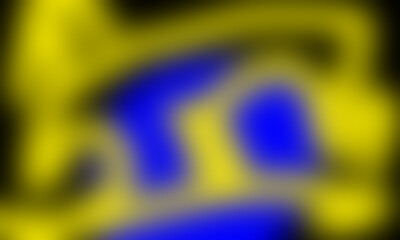 Abstract artistic composition displaying blurred yellow and blue color combination