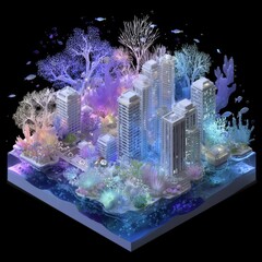 Vibrant ocean scenery featuring coral reefs and a wide variety of marine life