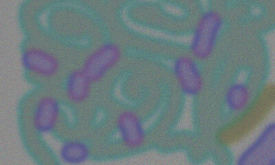 Artistic representation of cellular structures depicting microscopic biological life forms