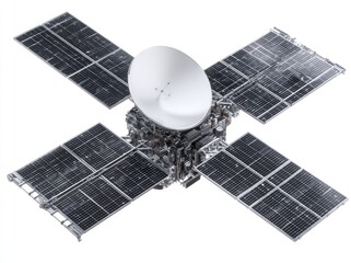 A navigation space satellite is depicted in isolation on a transparent background in PNG format