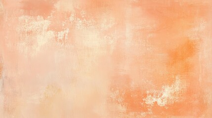 Abstract peach and orange watercolor wash background texture.