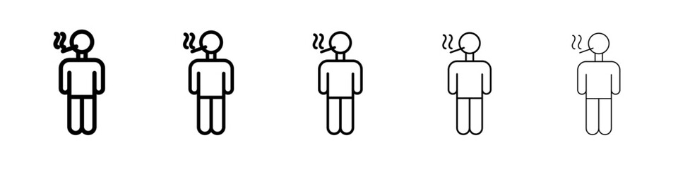 Person smoking icon simple illustration logo art