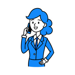 Obraz premium young woman talking on the phone vector illustration