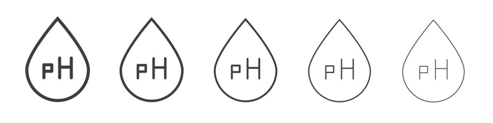 pH water drop icon simple illustration logo art