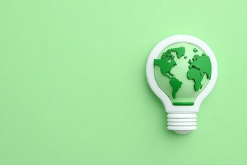 The Earth is represented by a lightbulb that symbolizes innovative sustainability