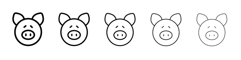 Pig face icon simple illustration logo art