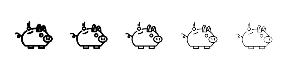 Piggy bank icon simple illustration logo art