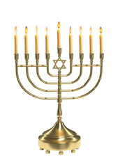 menorah with candles