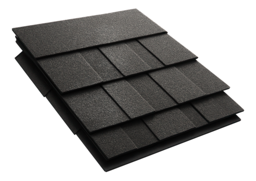 Impact-resistant asphalt shingles, made for a mountain cabin, capable of withstanding hail and severe weather conditions.