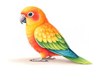 Obraz premium Watercolor lovebird isolated on white background