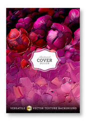 Abstract business brochure template, impasto floral texture, wedding invitation template, universal background, versatile vector background, creative brochure template, invitation template art