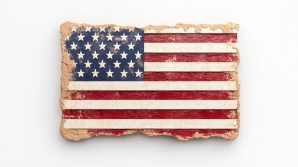 Distressed American Flag on Textured Background